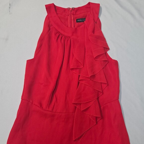White House Black Market Tops - White House BM-Bold & Chic Red Ruffle Blouse–Perfect‎ for Any Occasion SIZE 00P